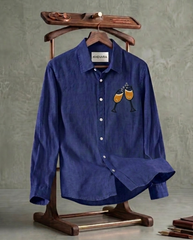 Blue Cheers Patch Slub Linen Shirt